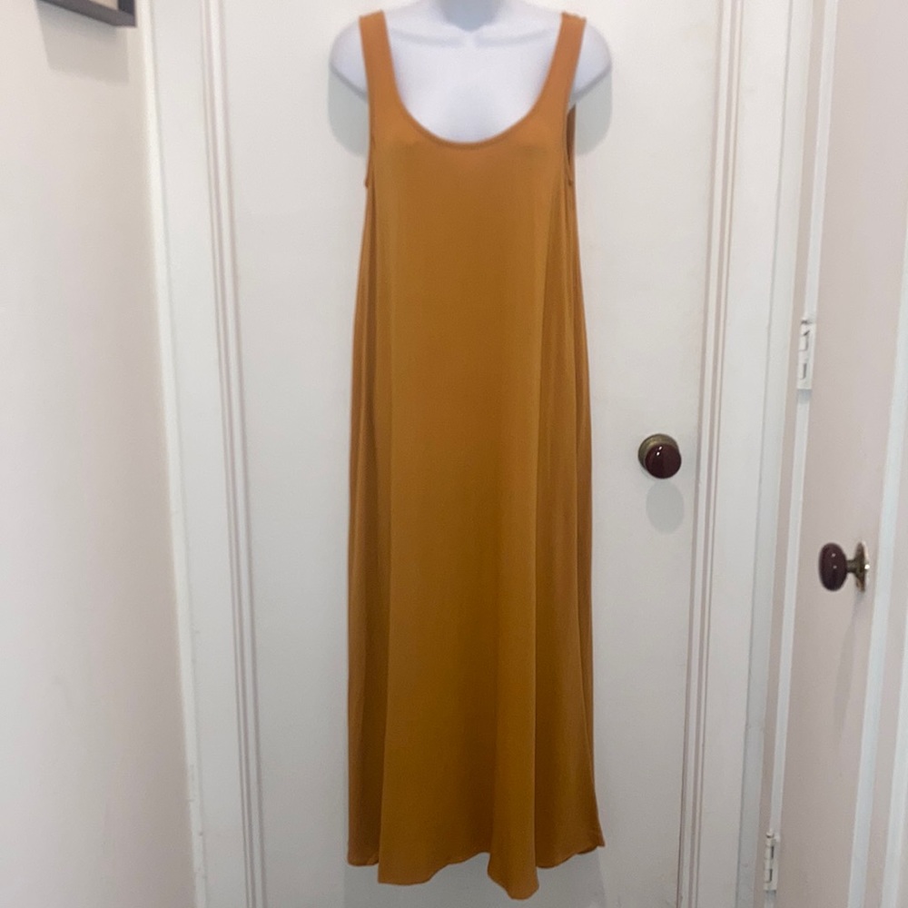 Rachel Pally LILIAN Mustard Yellow Orange Maxi Dress Size Small